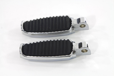 Rubber Inlay Chrome Footpeg Set for Harley Big Twin & XL Sportster