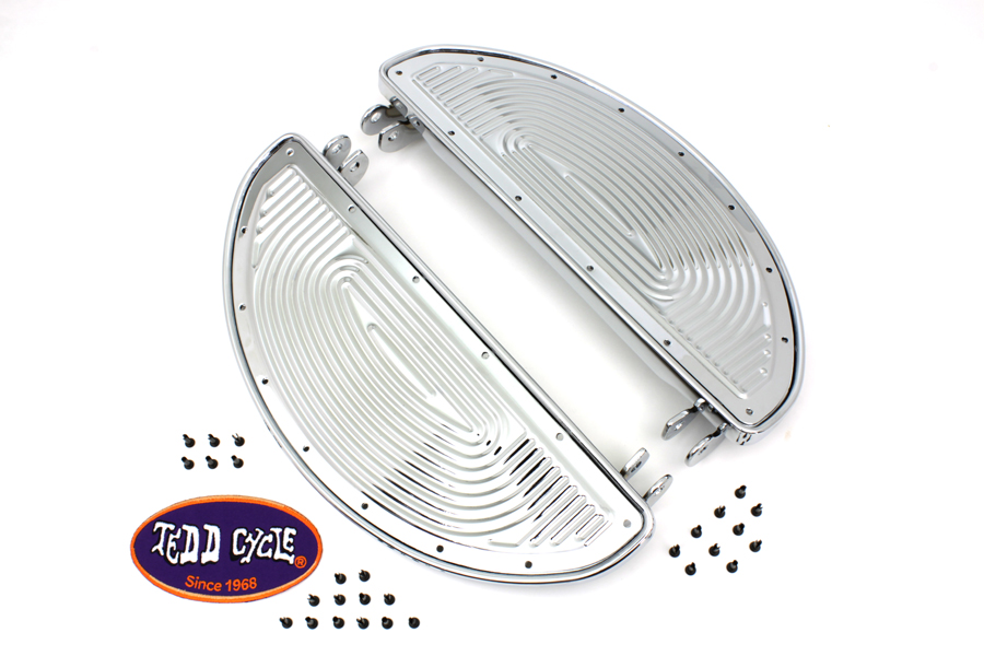 Chrome Driver Half Moon Footboard Set with Ribbed Insert