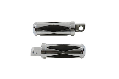 Chrome Diamond Insert Male Passenger Footpegs for Big Twin & XL Sports