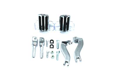 Chrome Rail Style Adjustable Footpeg Kit for Harley