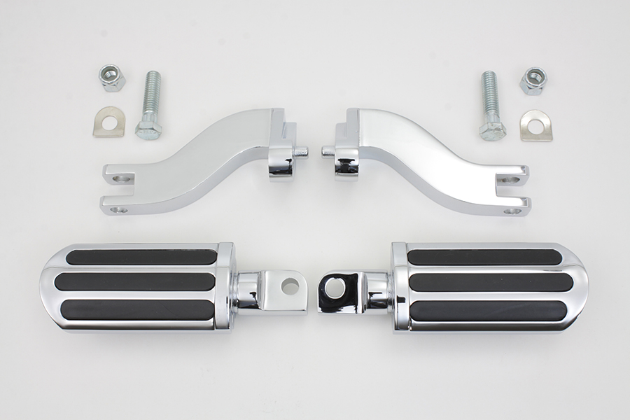 Chrome Rail Style Adjustable Footpeg Kit for Harley