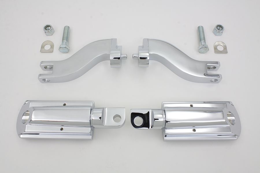 Chrome Rail Style Adjustable Footpeg Kit for Harley