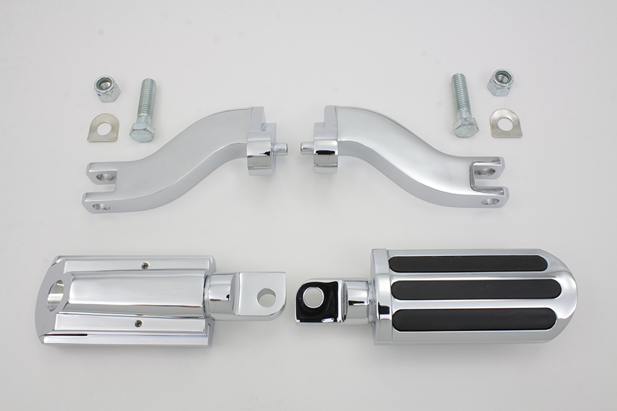 Chrome Rail Style Adjustable Footpeg Kit for Harley