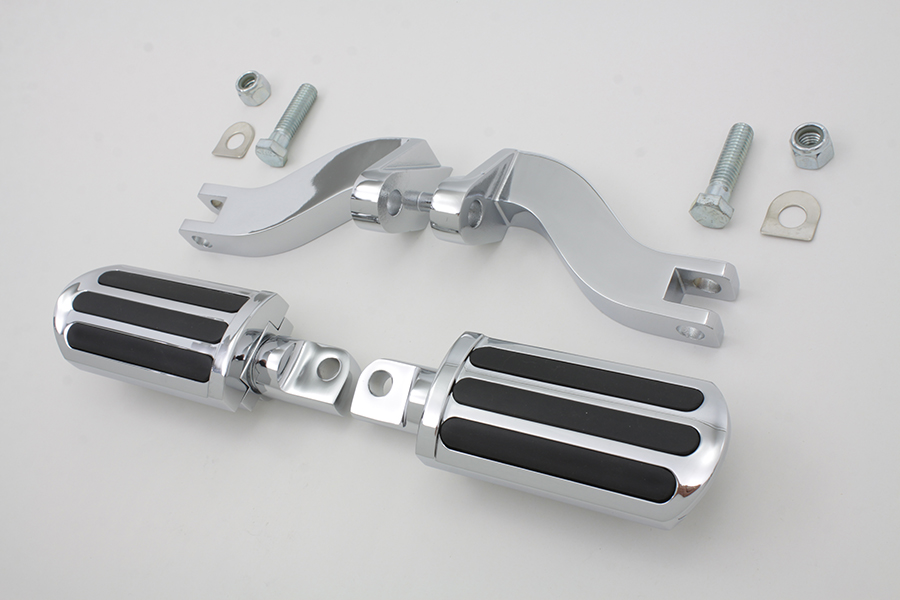 Chrome Rail Style Adjustable Footpeg Kit for Harley