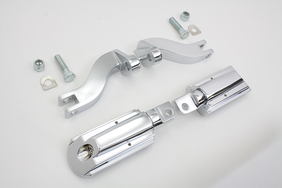 Chrome Rail Style Adjustable Footpeg Kit for Harley