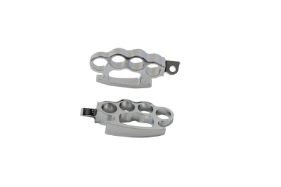 Chrome BILLET Knuckle Footpegs Set for Harley & Customs