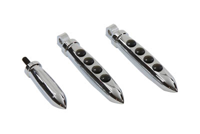 Chrome Chopper Style Bullet Footpegs Shiftpeg Set for Harley