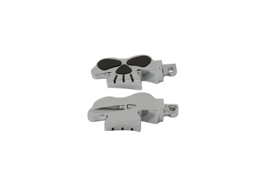 Chrome Skull w/ Rubber Inlay Footpegs Set Harley Big Twin XL