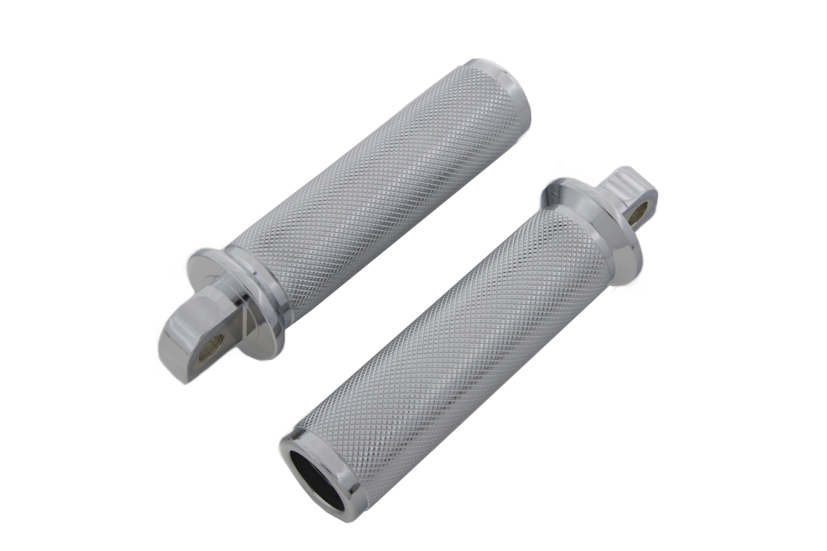 Chrome Flange Knurled Footpeg Set