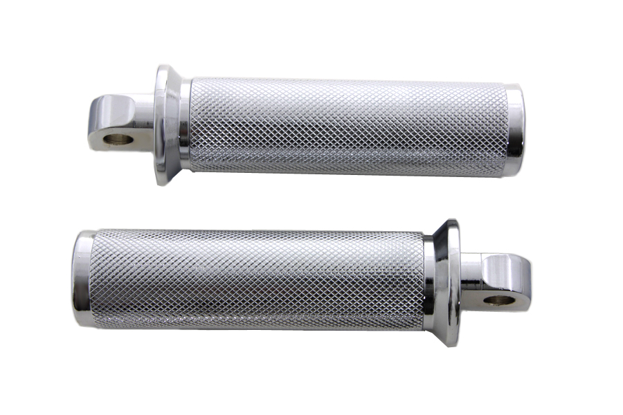 Chrome Flange Knurled Footpeg Set