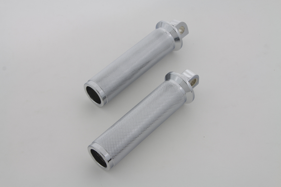 Chrome Flange Knurled Footpeg Set