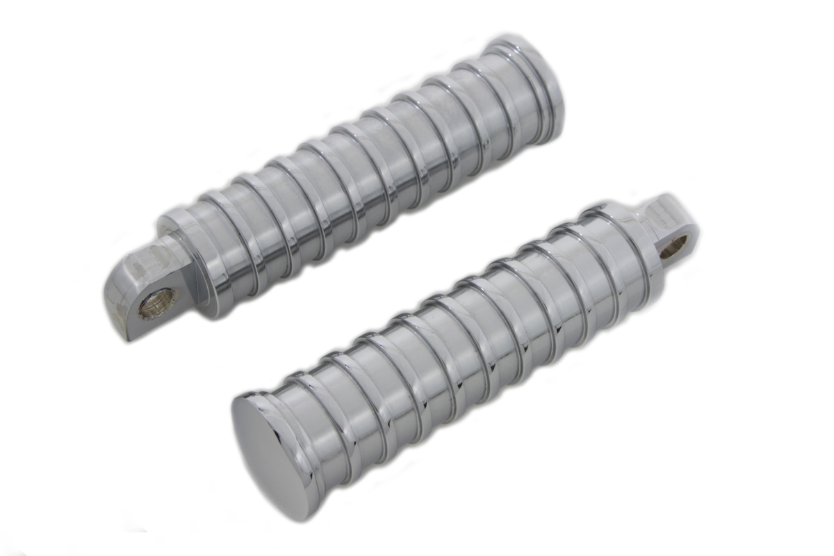 Chrome Light Grooves Footpeg Set Male End