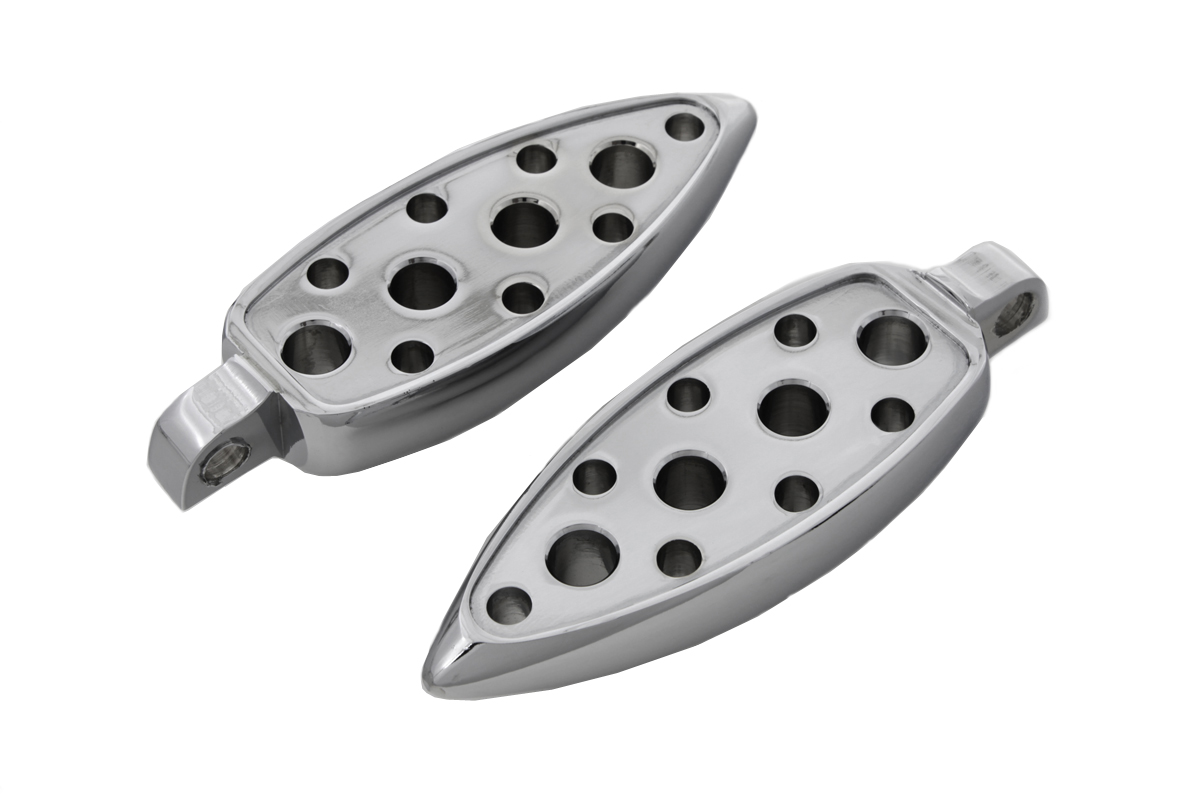 Chrome Tear Drop Footpeg Set for Female Mounting Block