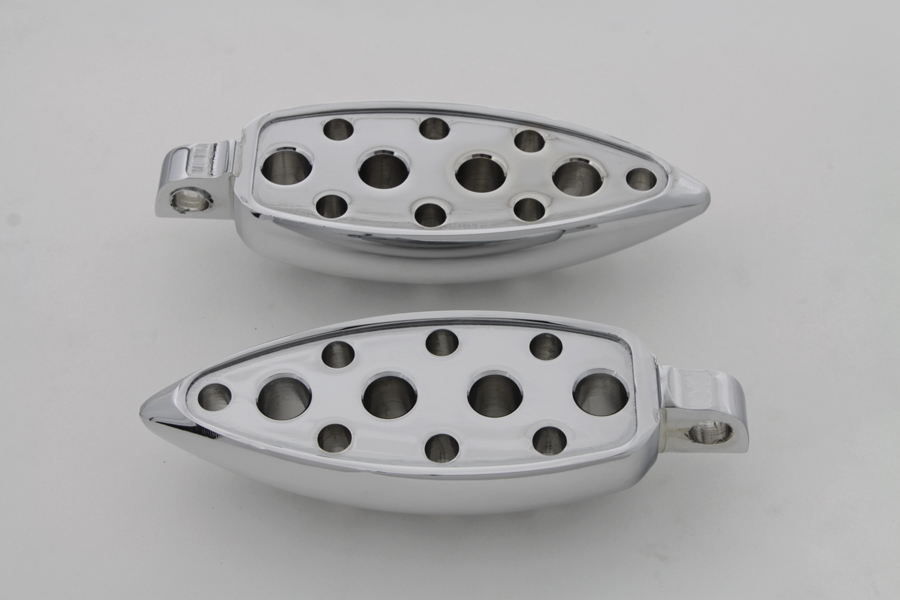 Chrome Tear Drop Footpeg Set for Female Mounting Block