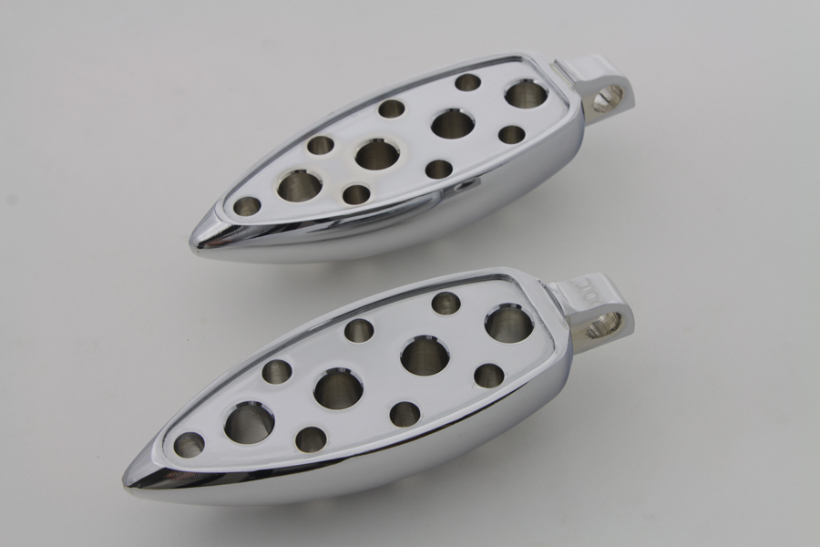 Chrome Tear Drop Footpeg Set for Female Mounting Block