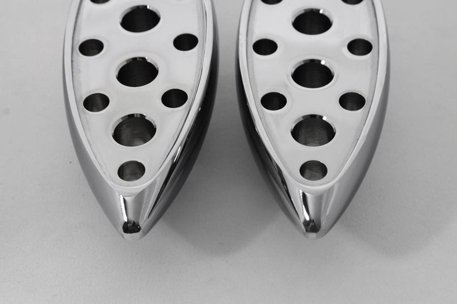Chrome Tear Drop Footpeg Set for Female Mounting Block