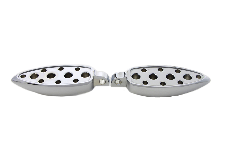 Chrome Tear Drop Footpeg Set for Female Mounting Block