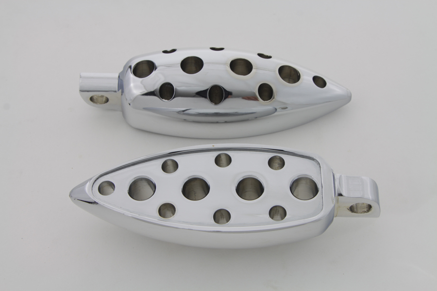 Chrome Tear Drop Footpeg Set for Female Mounting Block