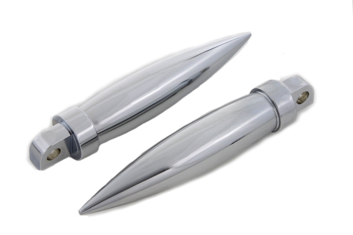 Chrome Long Torpedo Style Footpeg Set Male End