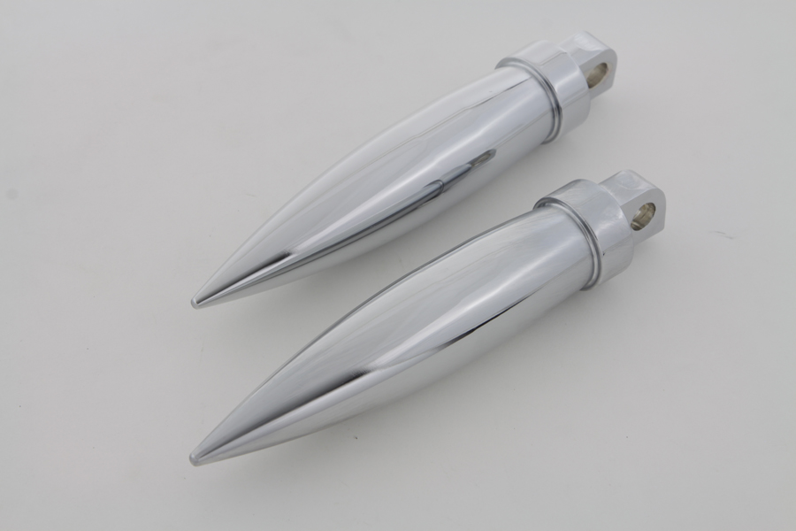 Chrome Long Torpedo Style Footpeg Set Male End
