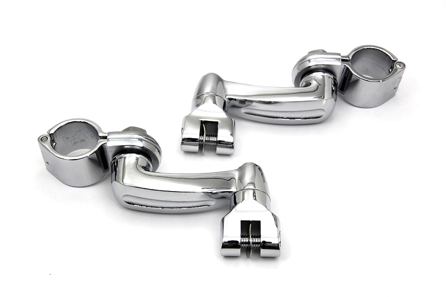 Highway Bar Chrome Footpeg Mount Set for 1-1/4" bars