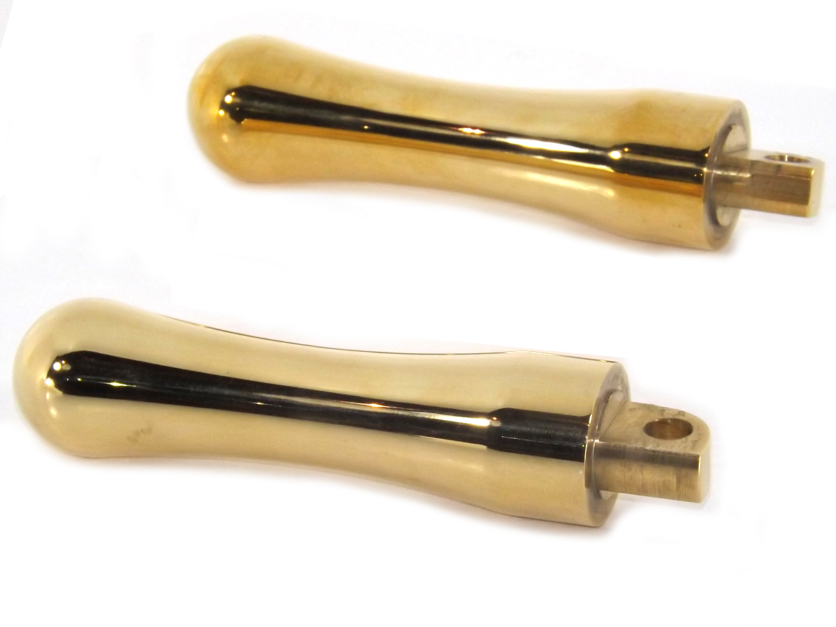 Brass Contour Footpeg Set with Male Ends