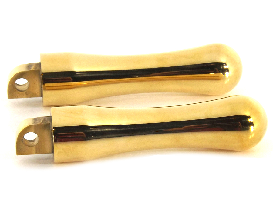 Brass Contour Footpeg Set with Male Ends