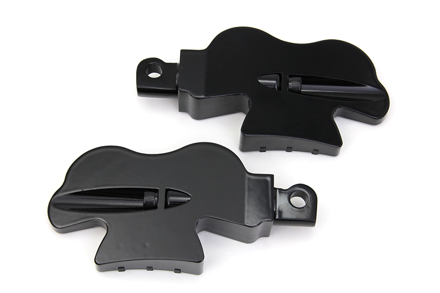 Skull Face Footpeg Set Black for Female Mounting Block