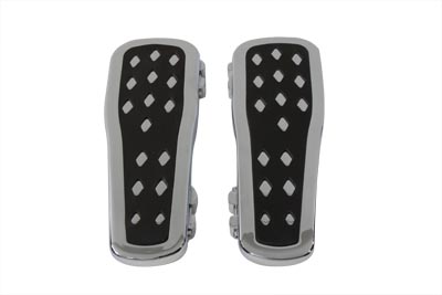 Chrome Diamond Big Foot Footboard Set for Harley FLT FLST