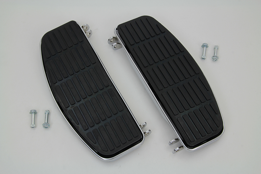 Driver Chrome 'D' Shape Footboard Set FXD 1991-UP Dyna