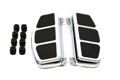 Chrome Footboard Set with BILLET Top for 1941-1984 FL Big Twin