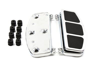 Chrome Footboard Set with BILLET Top for 1941-1984 FL Big Twin