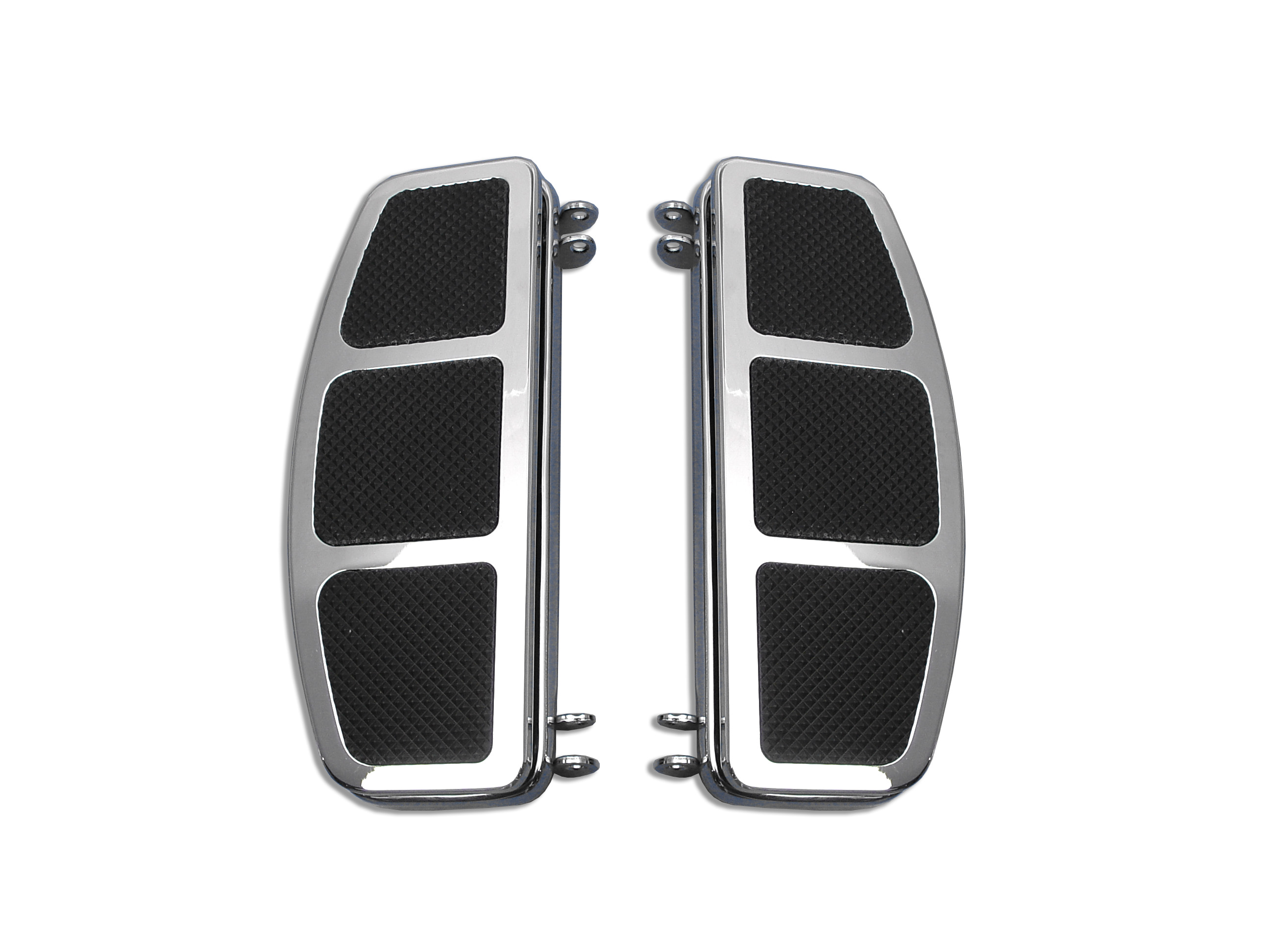 Chrome Footboard Set with BILLET Top for 1941-1984 FL Big Twin