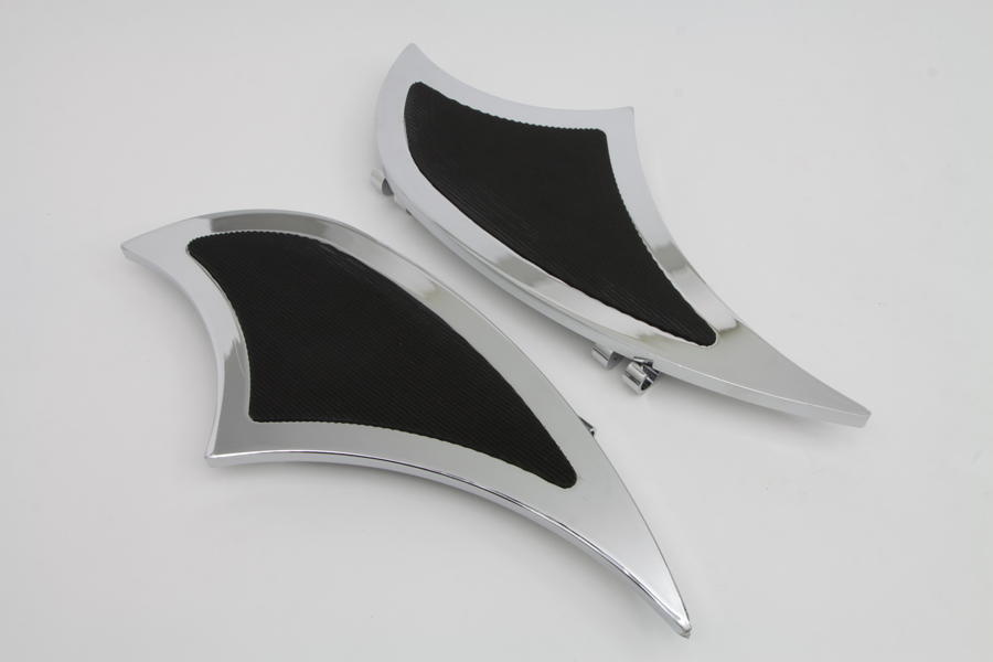 Chrome 1984-1999 FLHT & FLST Shark Fin Footboard Set