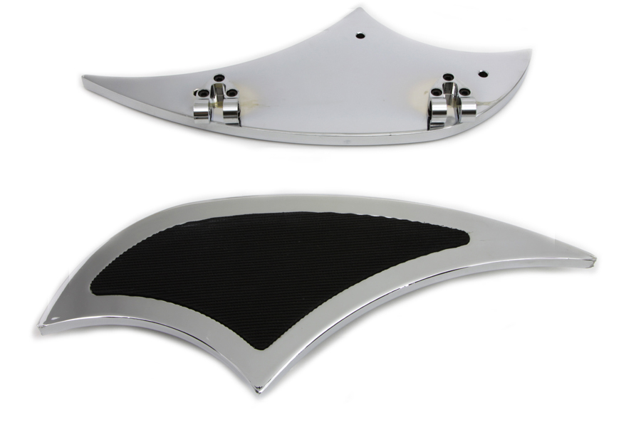 Chrome 1984-1999 FLHT & FLST Shark Fin Footboard Set