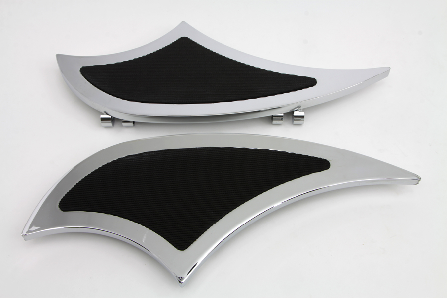 Chrome 1984-1999 FLHT & FLST Shark Fin Footboard Set