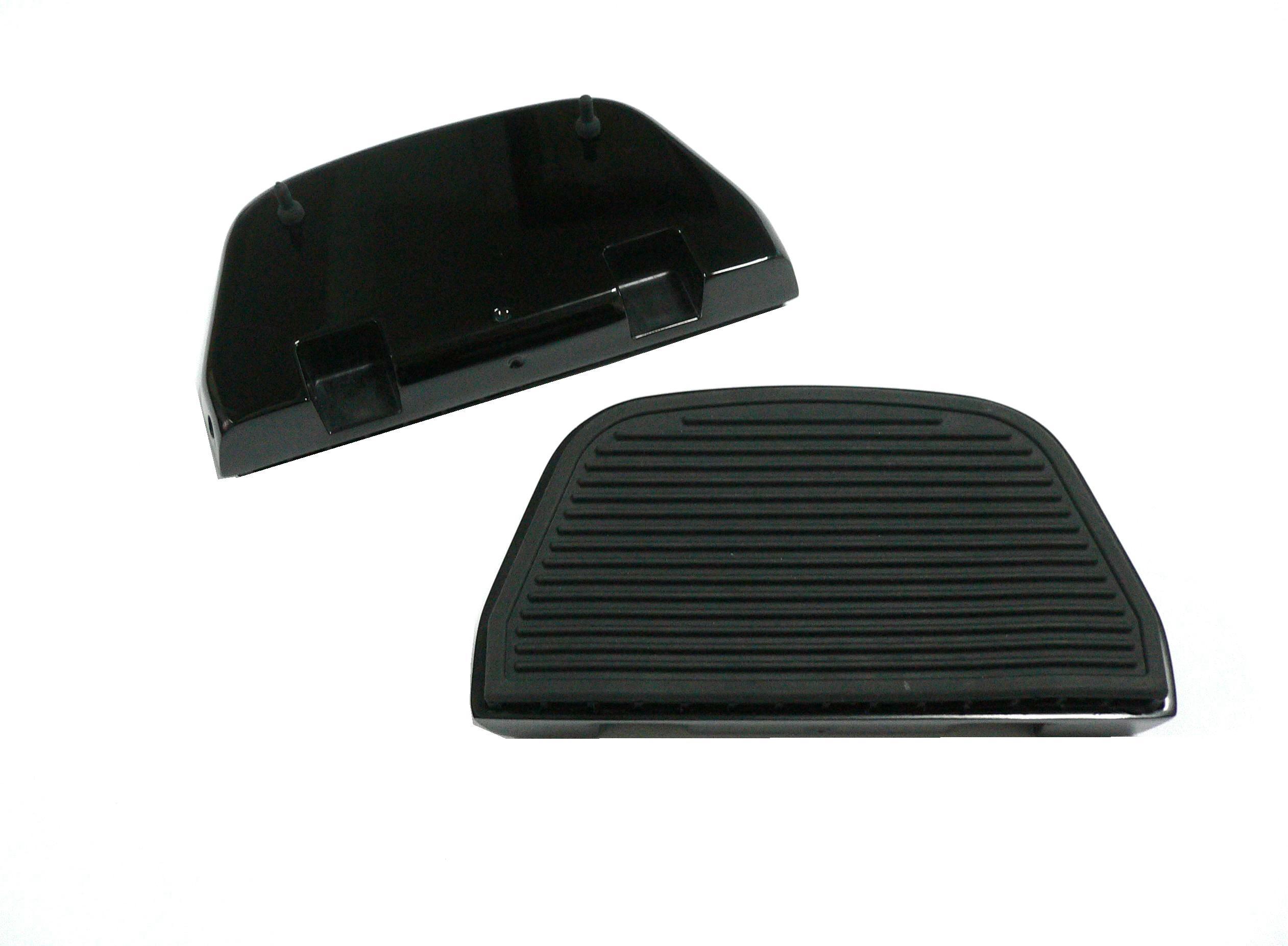 Black Rear Ribbed Passenger Footboard Kit for 1986-UP Big Twins