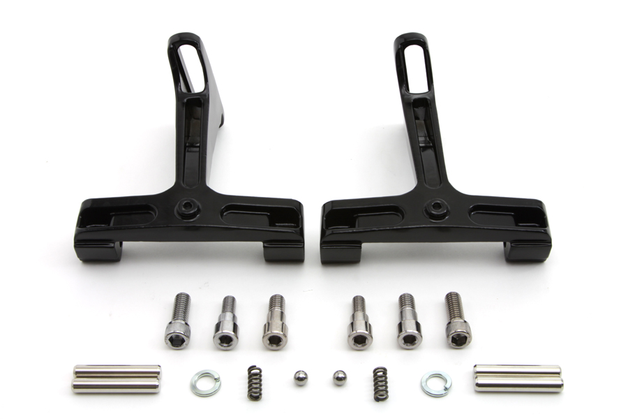 Black FLT 1997-UP Adjustable Passenger Footboard Mount Kit