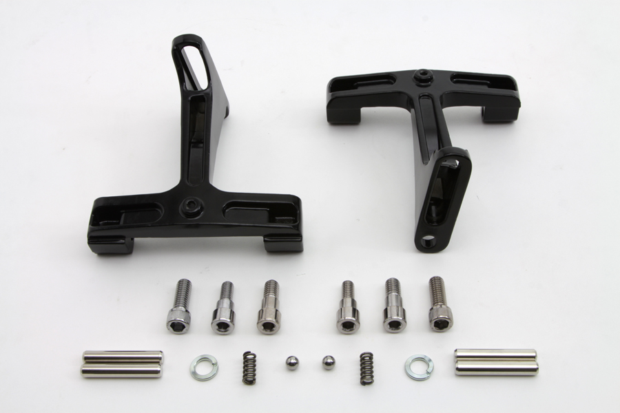 Black FLT 1997-UP Adjustable Passenger Footboard Mount Kit