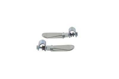 Chrome Spoon Style Clamp on Footpeg Set for Harley & Customs