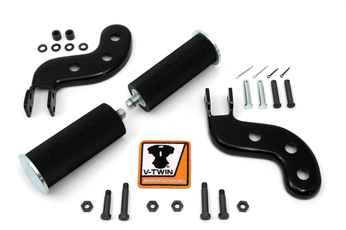 Buddy Seat Footpeg Set Black for 1940-1964 EL & FL