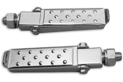 Chrome Steel Stock Style Pegs Set for Harley & Customs