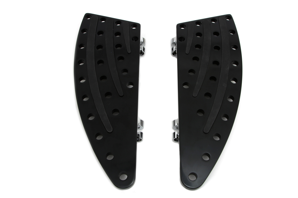 Black Slanted Shark Fin Footboard Set for 1980-UP FLT & FLST