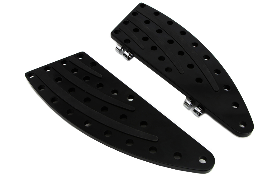 Black Slanted Shark Fin Footboard Set for 1980-UP FLT & FLST