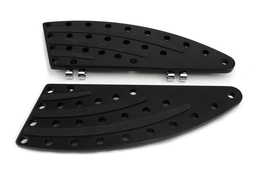 Black Slanted Shark Fin Footboard Set for 1980-UP FLT & FLST