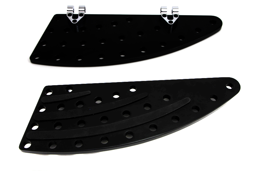 Black Slanted Shark Fin Footboard Set for 1980-UP FLT & FLST