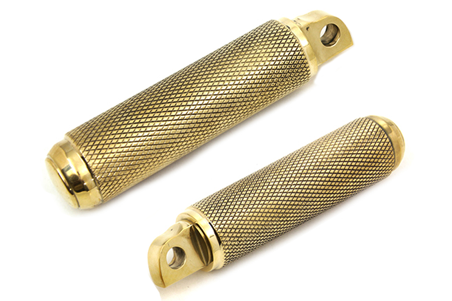 Brass Knurled Footpeg Set for Female Mounting Block