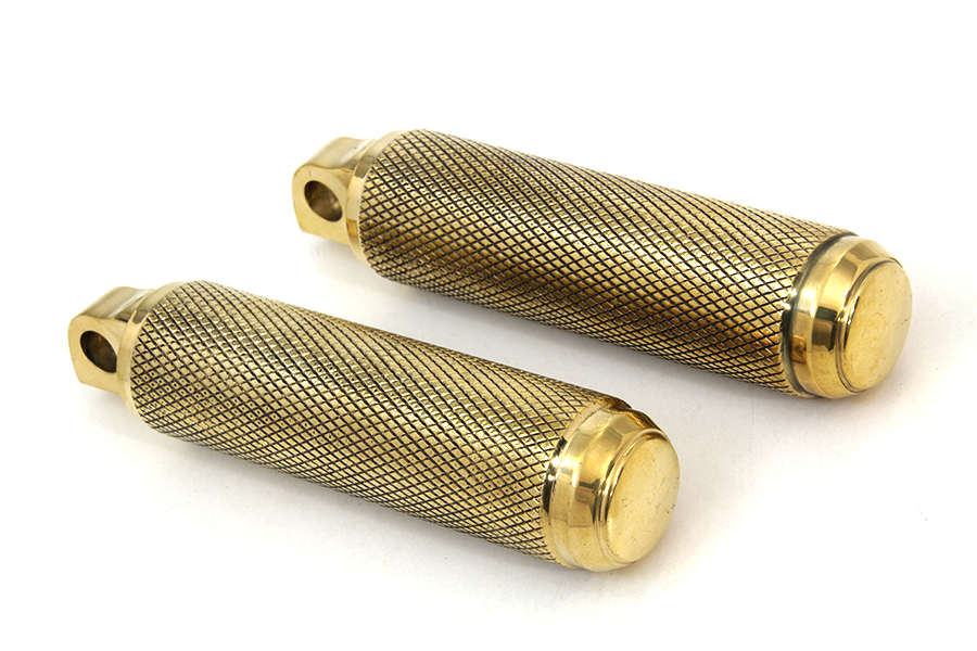 Brass Knurled Footpeg Set for Female Mounting Block