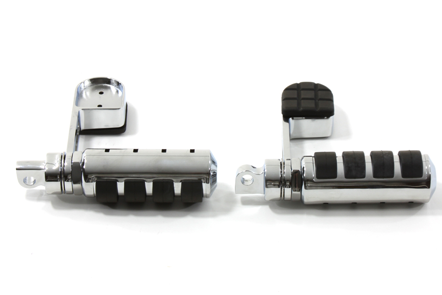 Chrome Slotted Stirrups Footrest Footpegs for Harley