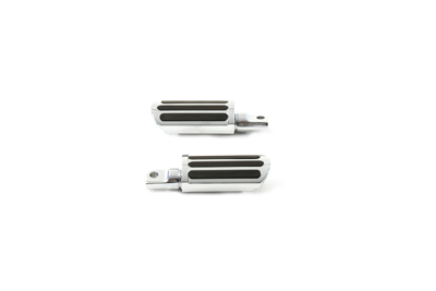 Chrome Rail Design Adjustable Footpegs Set for Harley Customs